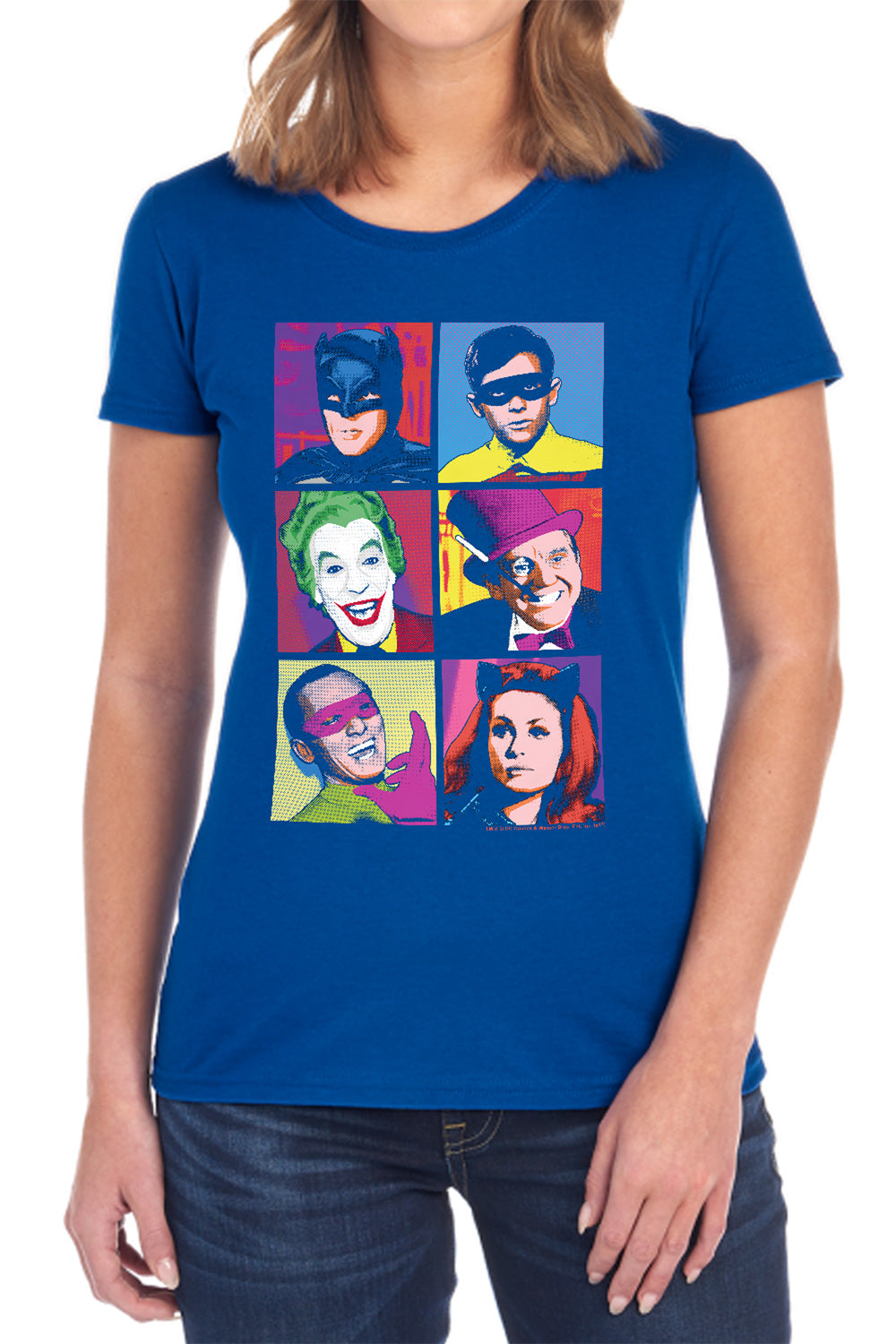 Batman Classic TV Series Pop Cast Women's 18/1 Cotton Short-Sleeve T-Shirt