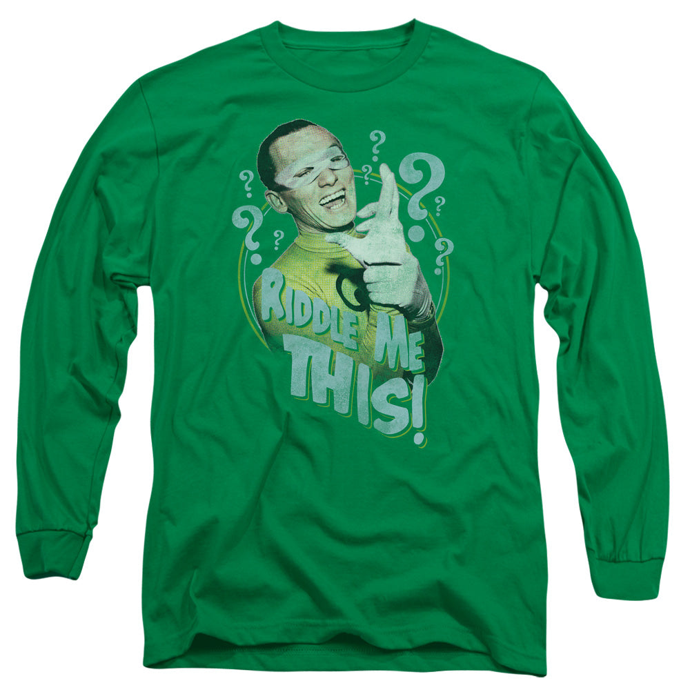 Batman Classic TV Series Riddle Me This Men's 18/1 Cotton Long-Sleeve T-Shirt