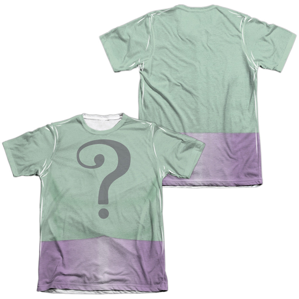 Batman Classic TV Series Riddler Uniform (Front/Back Print) Men's Regular Fit Poly Cotton Short-Sleeve T-Shirt