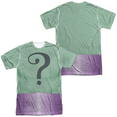 Batman Classic TV Series Riddler Uniform (Front/Back Print) Men's Regular Fit Polyester Short-Sleeve T-Shirt