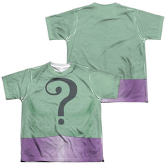 Batman Classic TV Series Riddler Uniform (Front/Back Print) Youth Regular Fit Poly Short-Sleeve T-Shirt