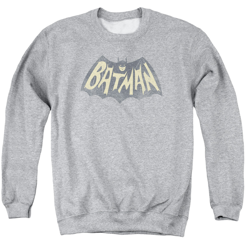 Batman Classic TV Series Show Logo Men's Crewneck 50 50 Poly Long-Sleeve T-Shirt