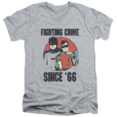 Batman Classic TV Series Since 66 Men's 30/1 Cotton Slim V-Neck T-Shirt