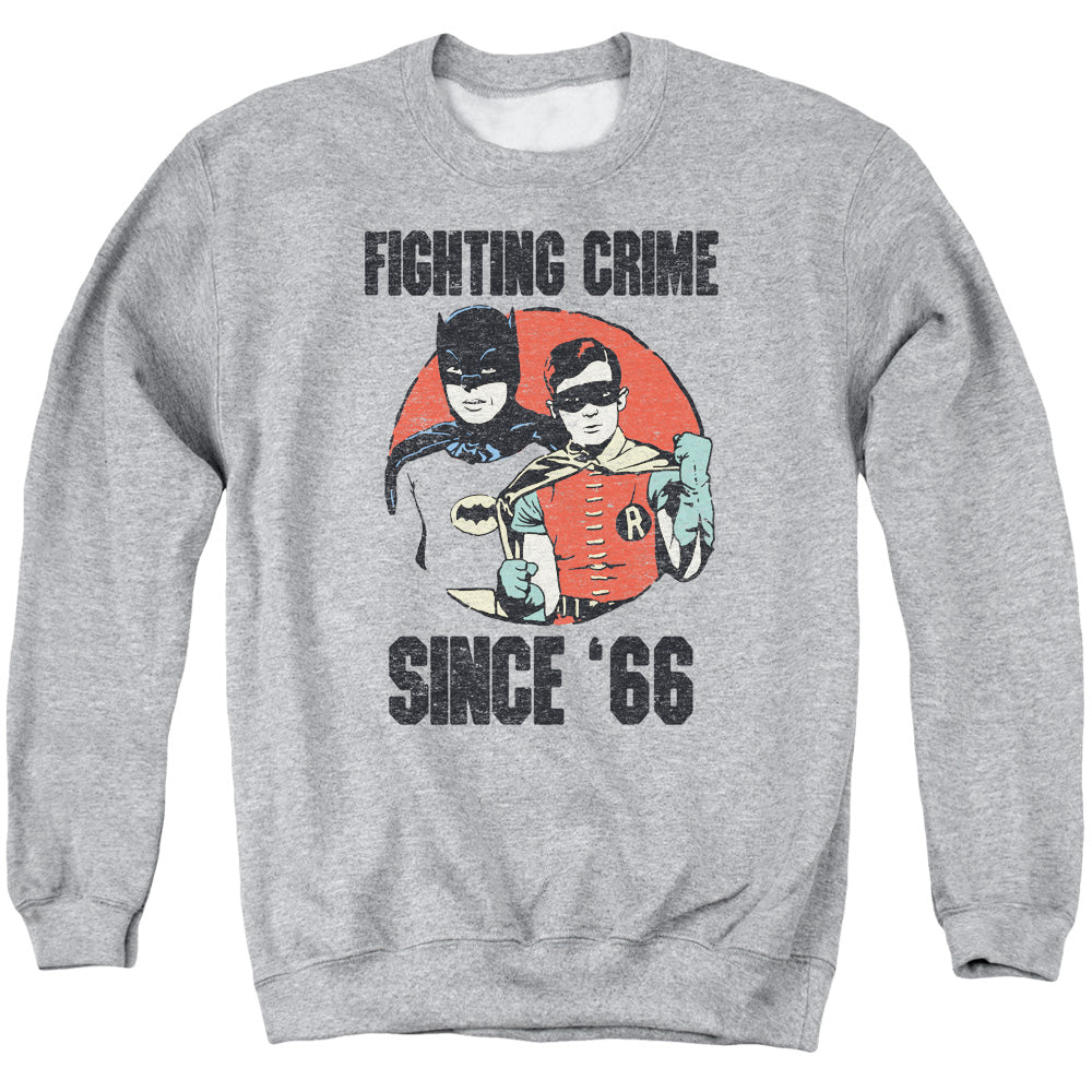 Batman Classic TV Series Since 66 Men's Crewneck 50 50 Poly Long-Sleeve T-Shirt