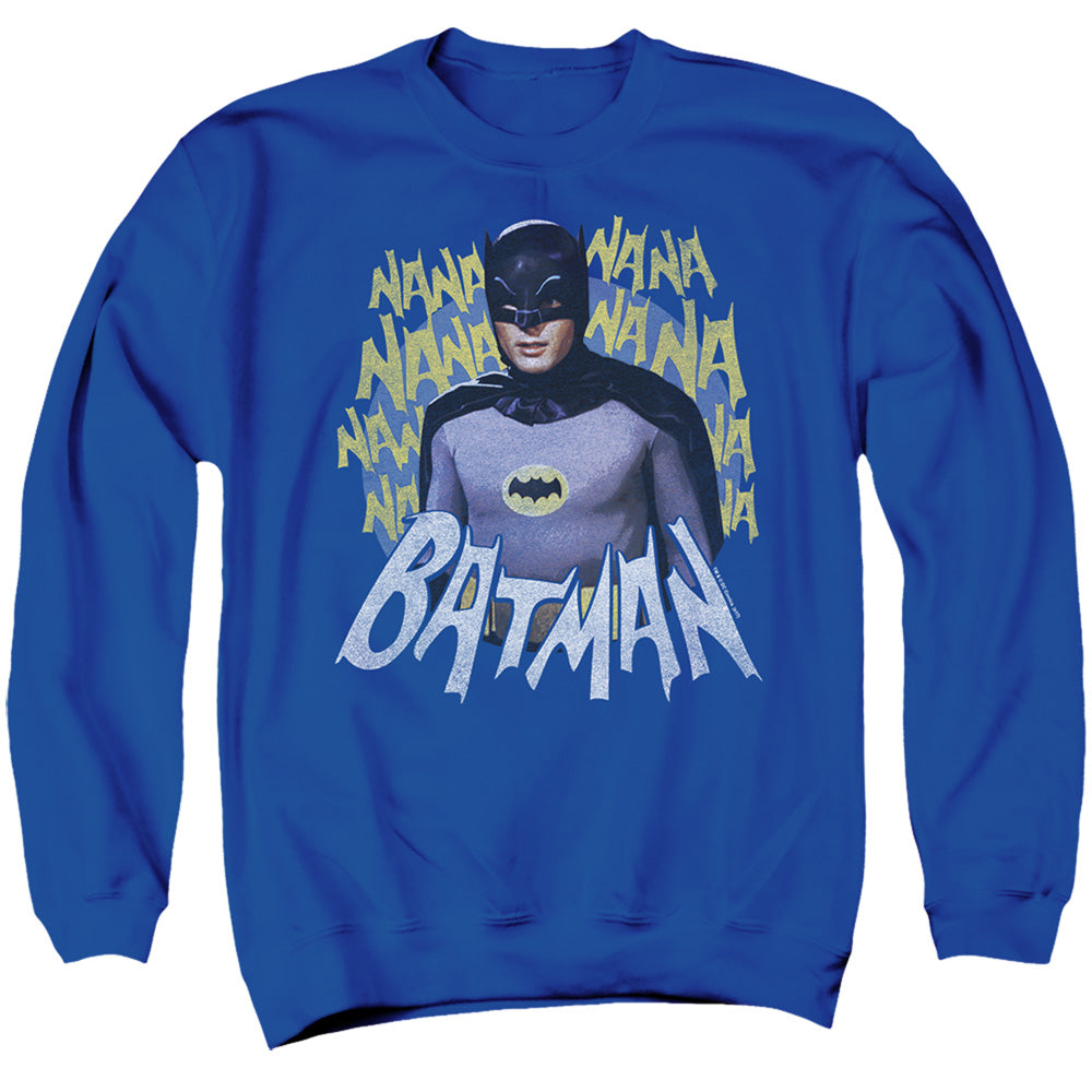 Batman Classic TV Series Theme Song Men's Crewneck 50 50 Poly Long-Sleeve T-Shirt