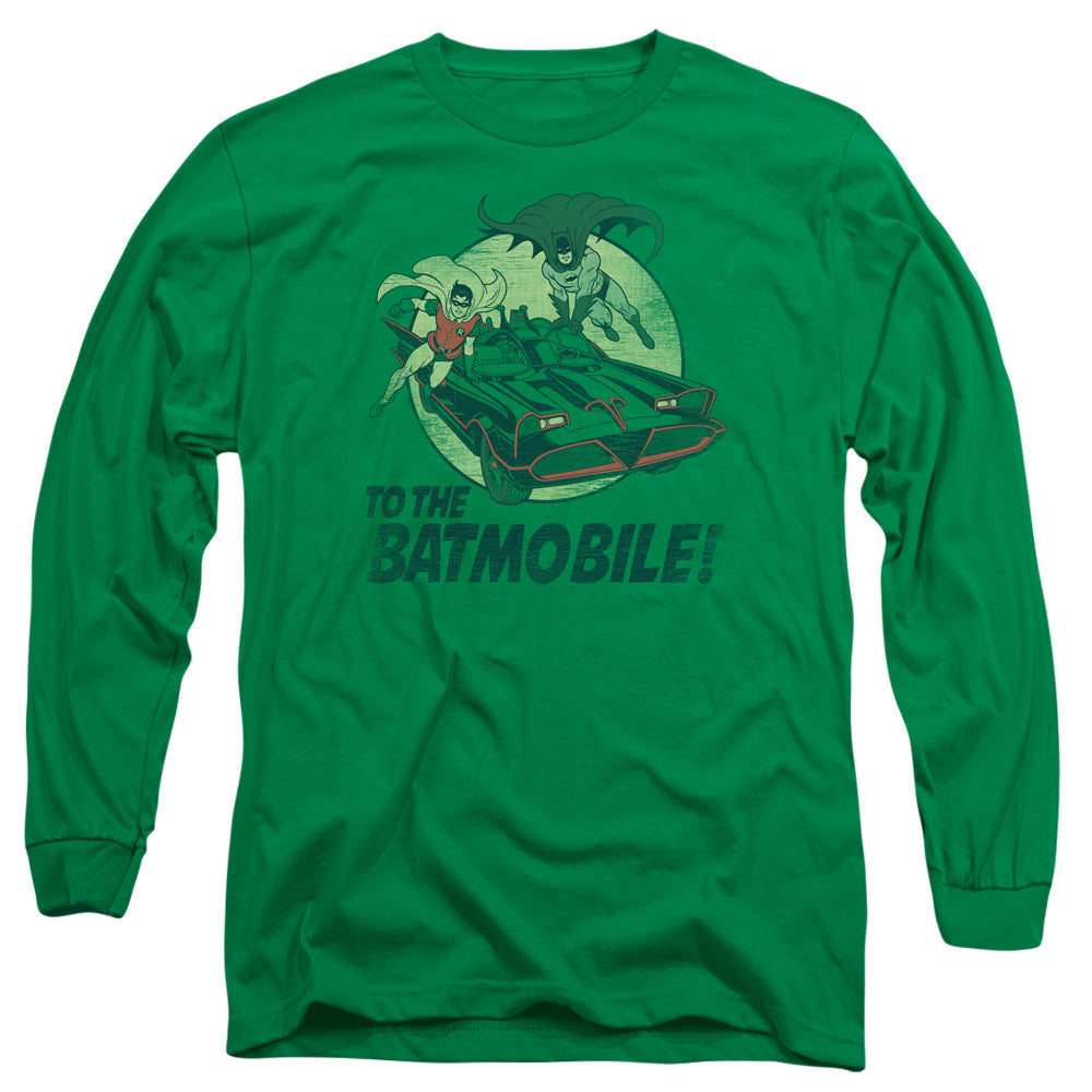 Batman Classic TV Series To The Batmobile Men's 18/1 Cotton Long-Sleeve T-Shirt