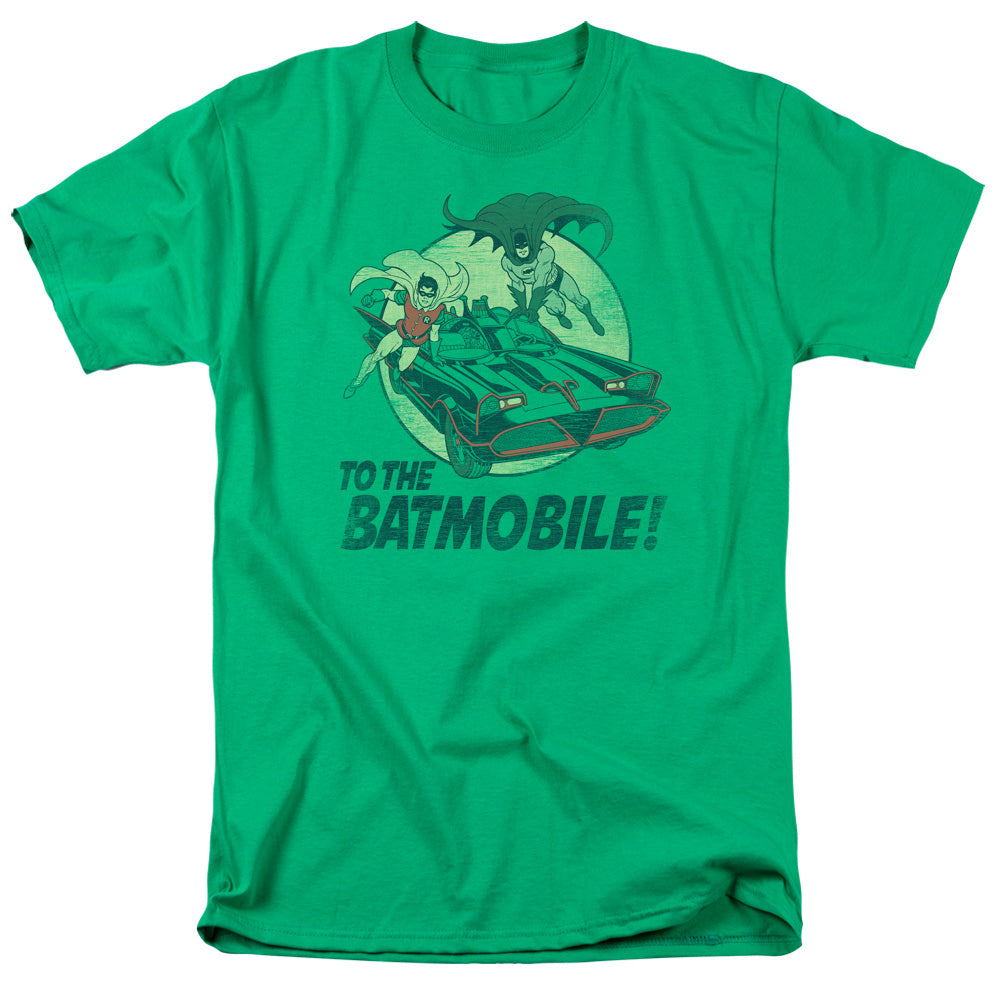 Batman Classic TV Series To The Batmobile Men's 18/1 Cotton Short-Sleeve T-Shirt