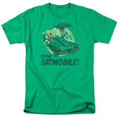 Batman Classic TV Series To The Batmobile Men's 18/1 Cotton Short-Sleeve T-Shirt