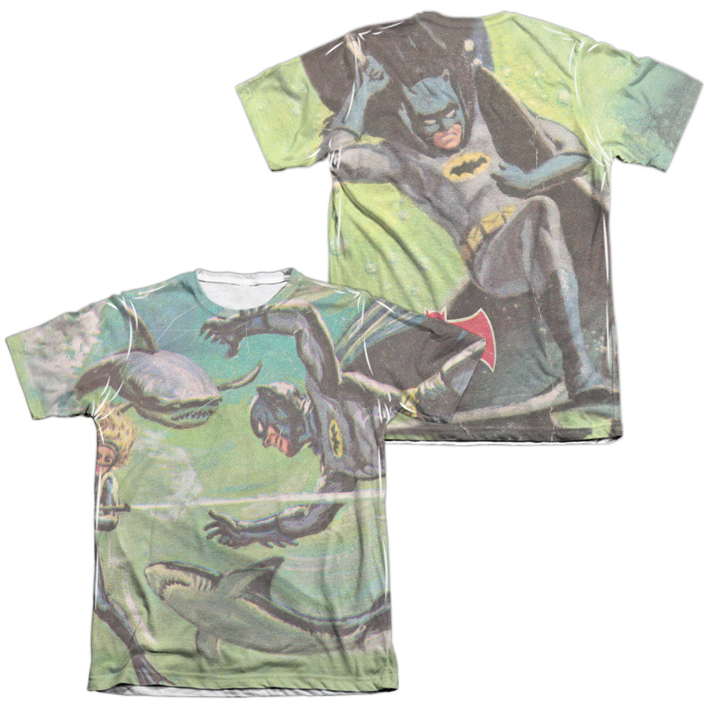 Batman Classic TV Series Underwater (Front/Back Print) Men's Regular Fit Poly Cotton Short-Sleeve T-Shirt
