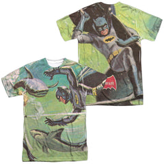 Batman Classic TV Series Underwater (Front/Back Print) Men's Regular Fit Polyester Short-Sleeve T-Shirt