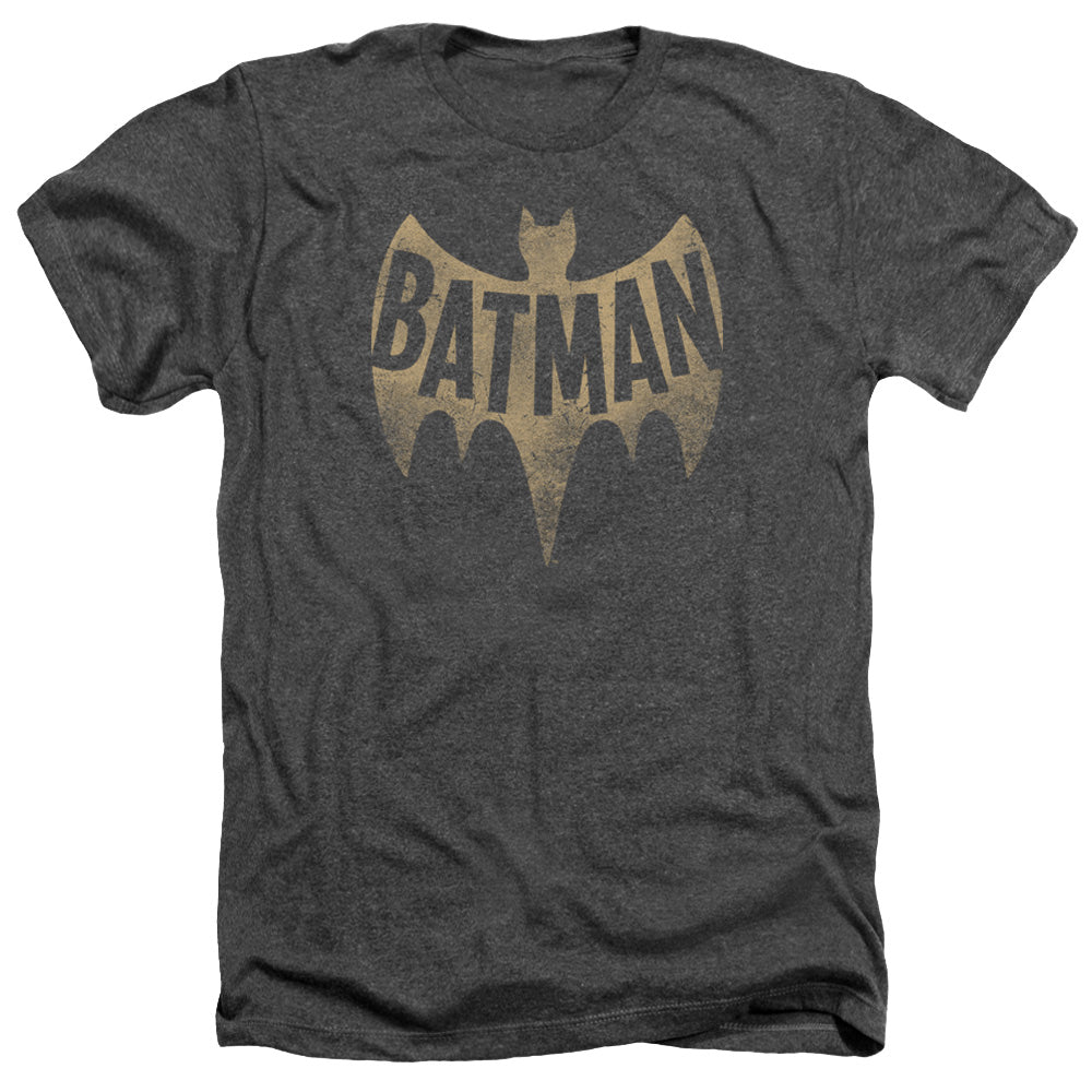 Batman Classic TV Series Vintage Logo Men's 30/1 Heather 60 40 Poly Short-Sleeve T-Shirt