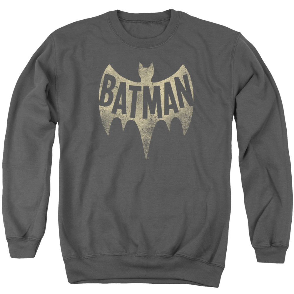 Batman Classic TV Series Vintage Logo Men's Crewneck 50 50 Poly Long-Sleeve T-Shirt
