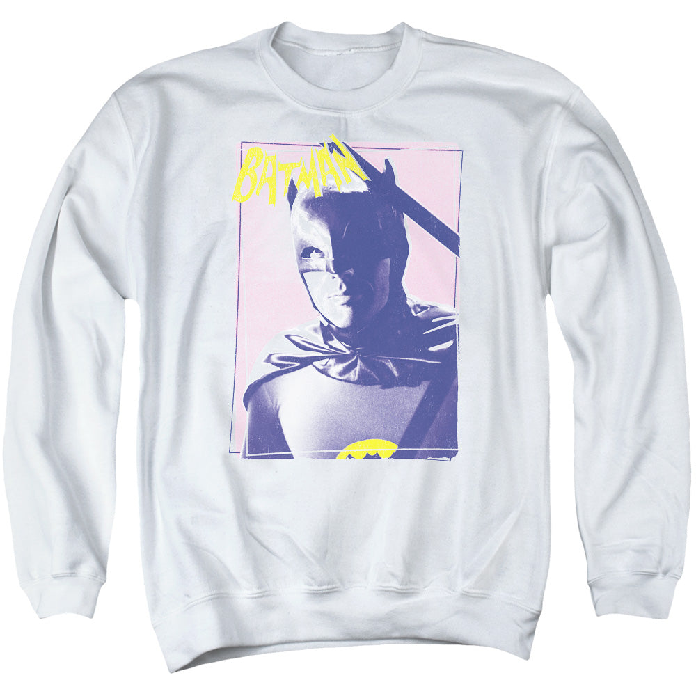 Batman Classic TV Series Wayne 80S Men's Crewneck 50 50 Poly Long-Sleeve T-Shirt