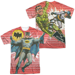 Batman Classic TV Series Wrong Question (Front/Back Print) Men's Regular Fit Polyester Short-Sleeve T-Shirt