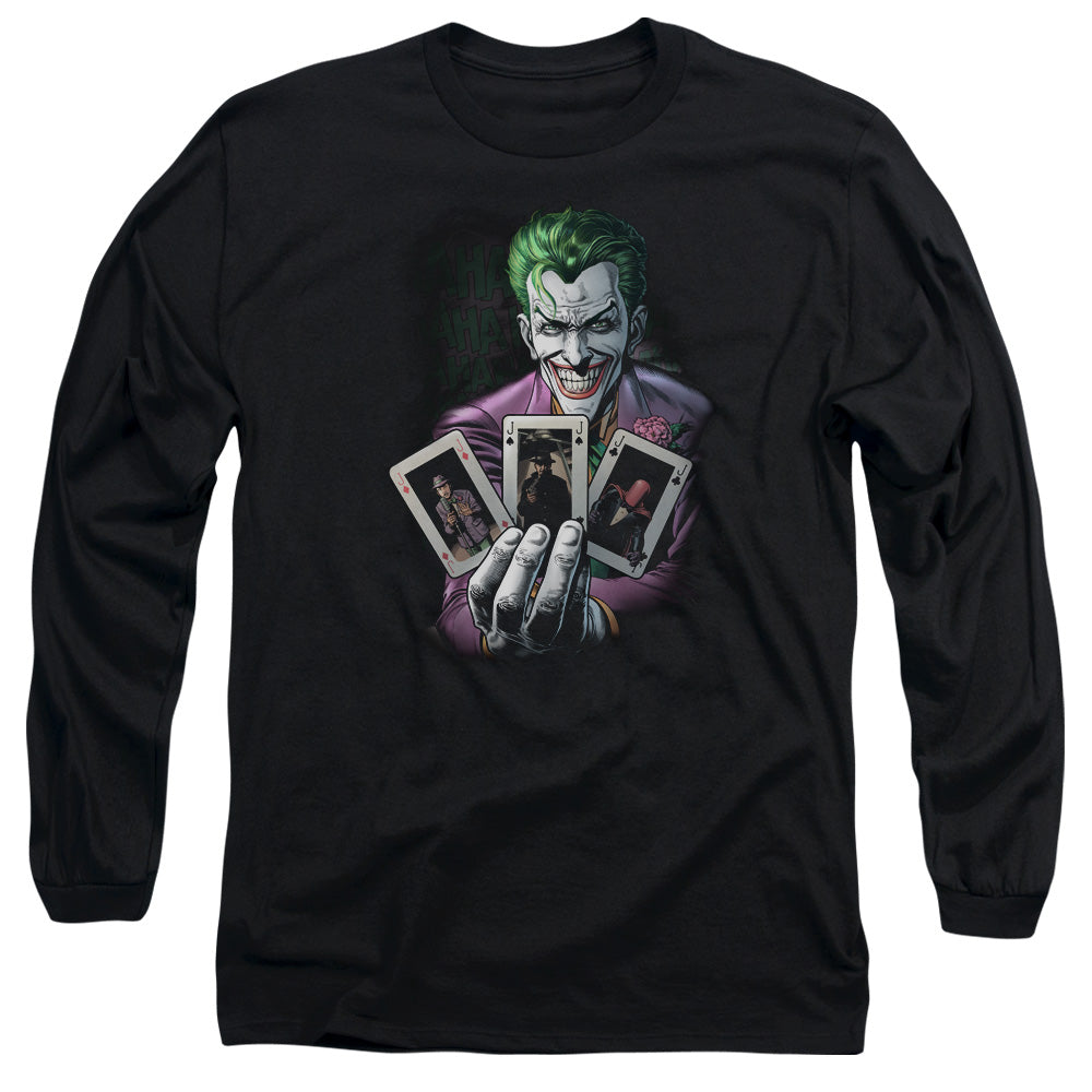 Batman Comics 3 Of A Kind Men's 18/1 Cotton Long-Sleeve T-Shirt