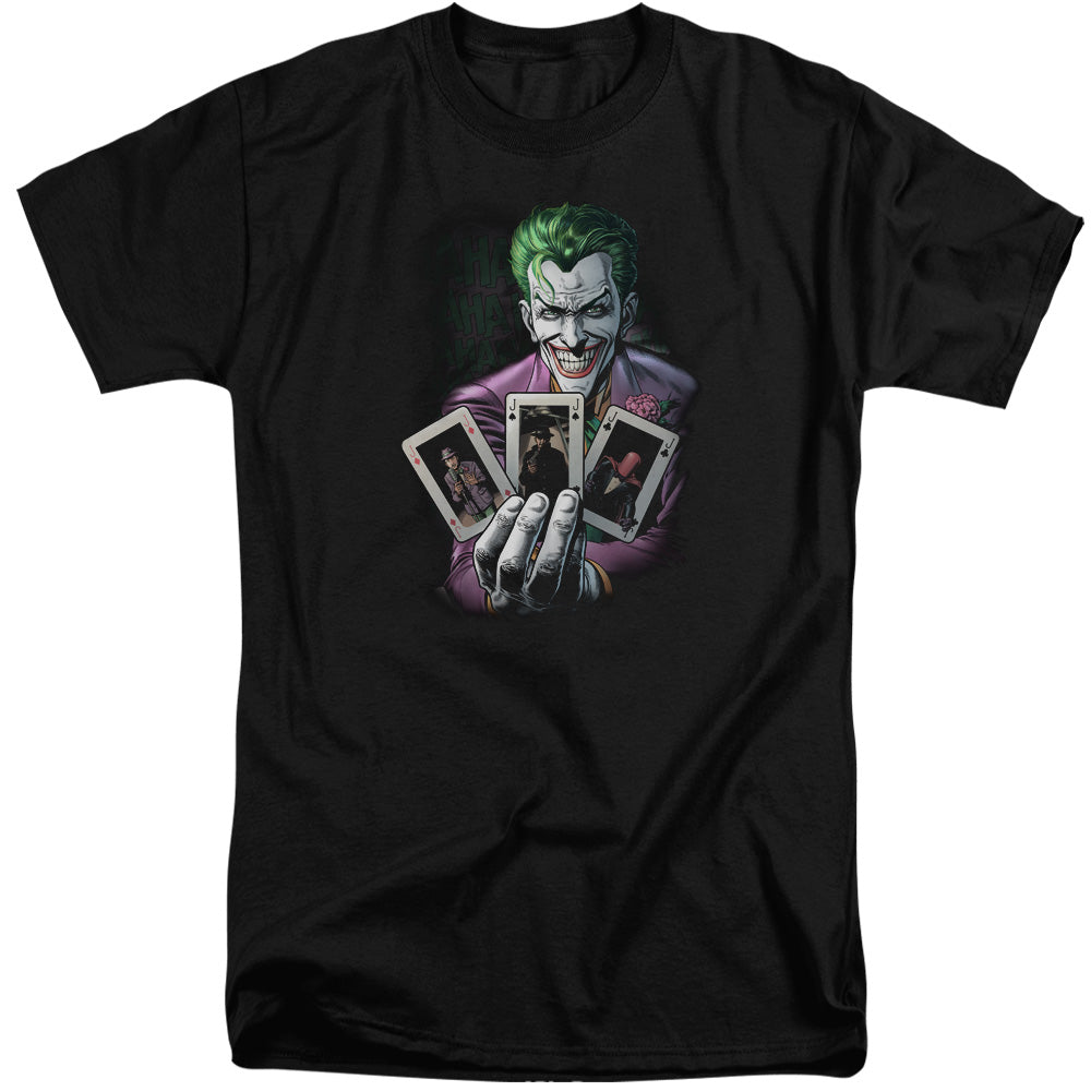 Batman Comics 3 Of A Kind Men's 18/1 Tall Cotton Short-Sleeve T-Shirt