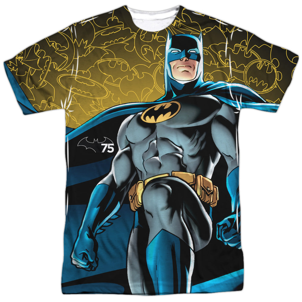 Batman Comics 75 Glow Men's Regular Fit Polyester Short-Sleeve T-Shirt