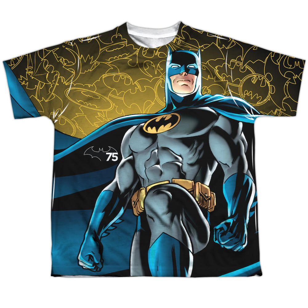Batman Comics 75 Glow Youth Regular Fit Poly Short-Sleeve T-Shirt