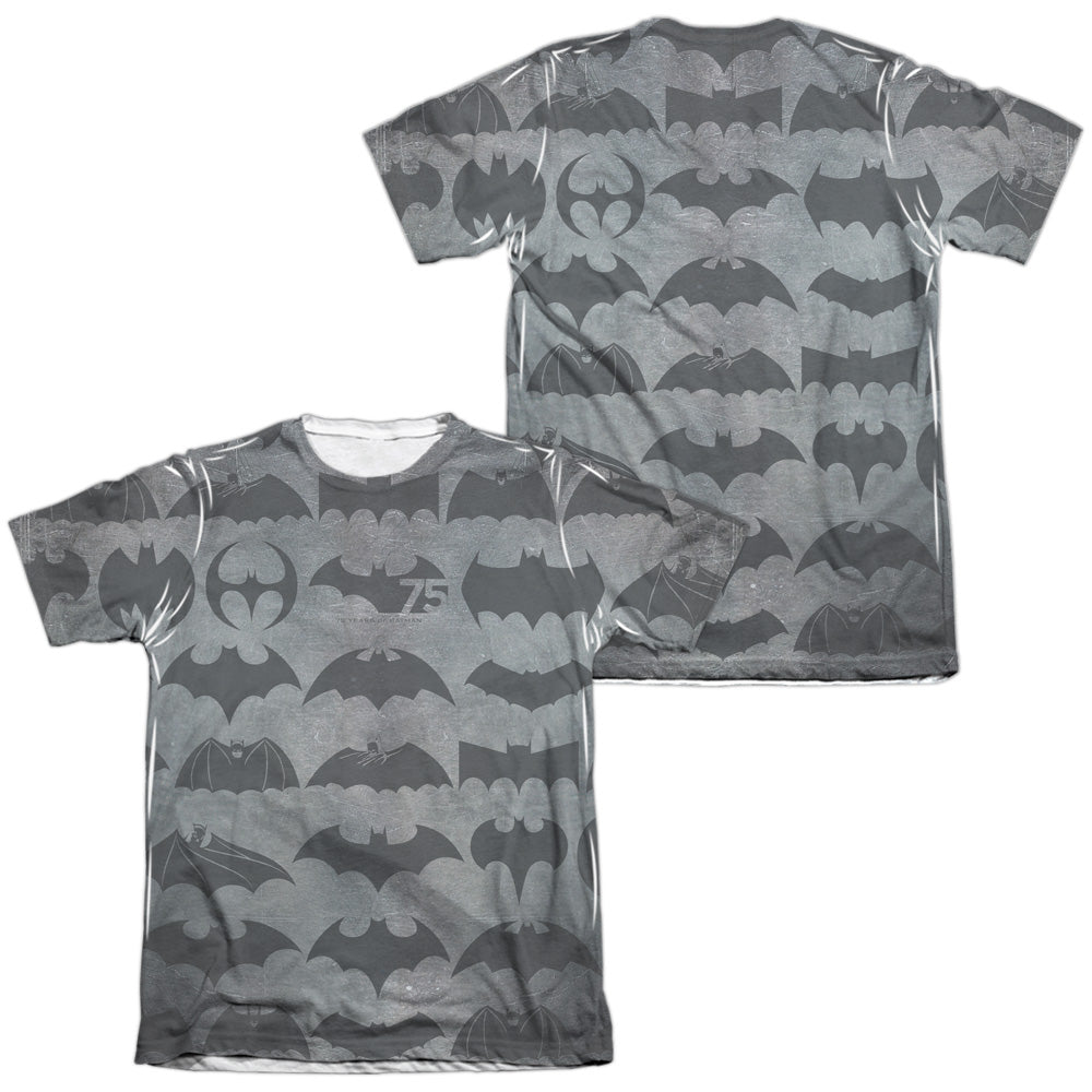 Batman Comics 75 Symbols (Front/Back Print) Men's Regular Fit Poly Cotton Short-Sleeve T-Shirt