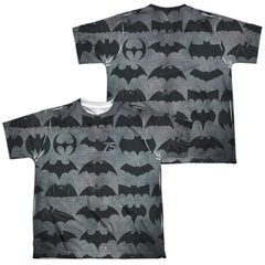 Batman Comics 75 Symbols (Front/Back Print) Youth Regular Fit Poly Short-Sleeve T-Shirt