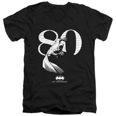 Batman Comics 80 Wall Men's 30/1 Cotton Slim V-Neck T-Shirt