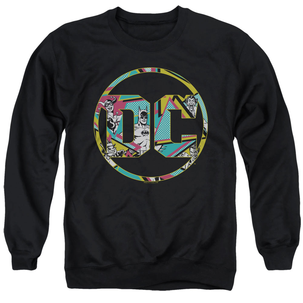 Batman Comics 80S Bat Logo Men's Crewneck 50 50 Poly Long-Sleeve T-Shirt