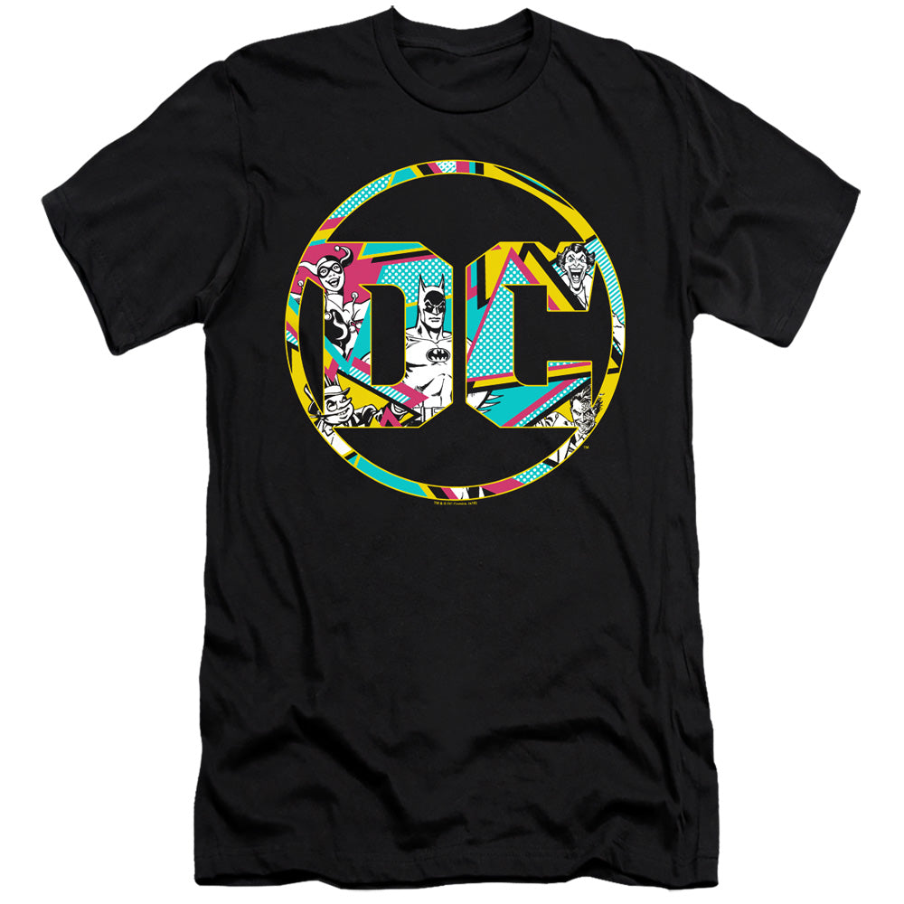 Batman Comics 80S Bat Logo Men's Ultra-Soft 30/1 Cotton Slim Short-Sleeve T-Shirt
