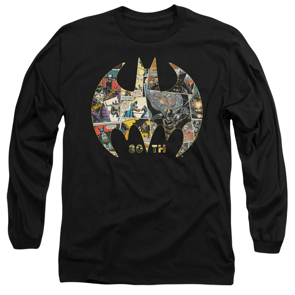 Batman Comics 80Th Shield Men's 18/1 Cotton Long-Sleeve T-Shirt