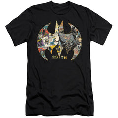Batman Comics 80Th Shield Men's Ultra-Soft 30/1 Cotton Slim Short-Sleeve T-Shirt