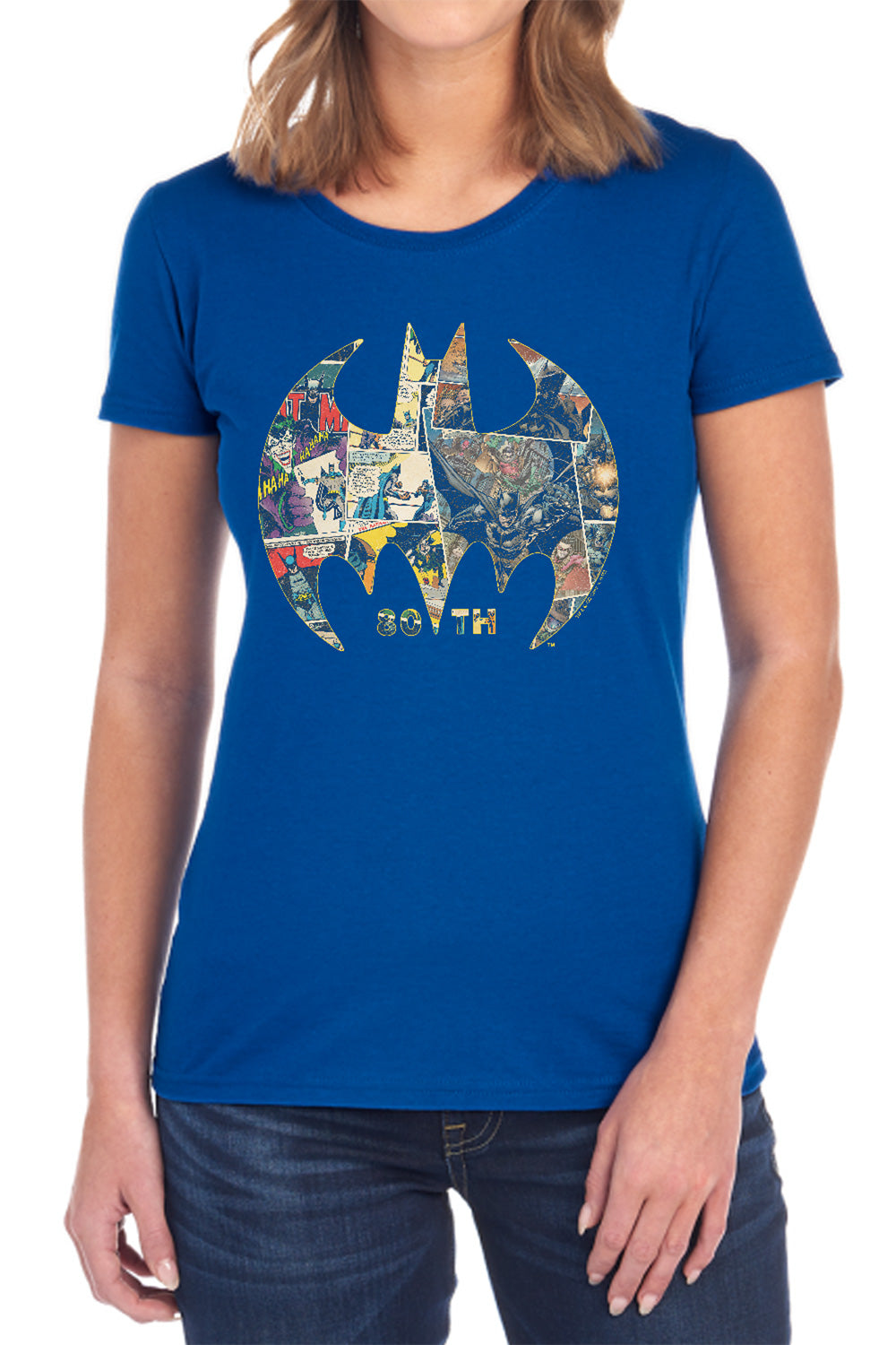 Batman Comics 80Th Shield Women's 18/1 Cotton Short-Sleeve T-Shirt