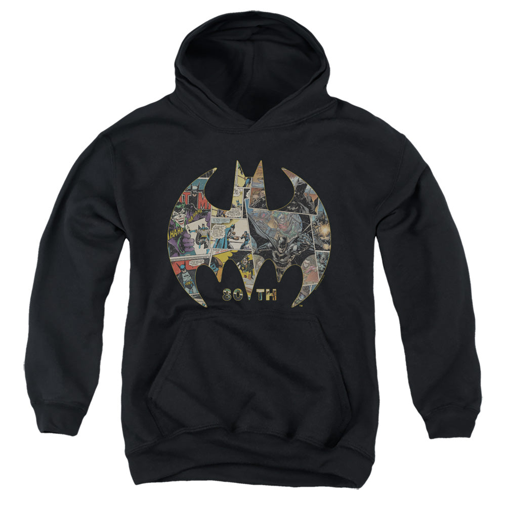 Batman Comics 80Th Shield Youth Cotton Poly Pull-Over Hoodie