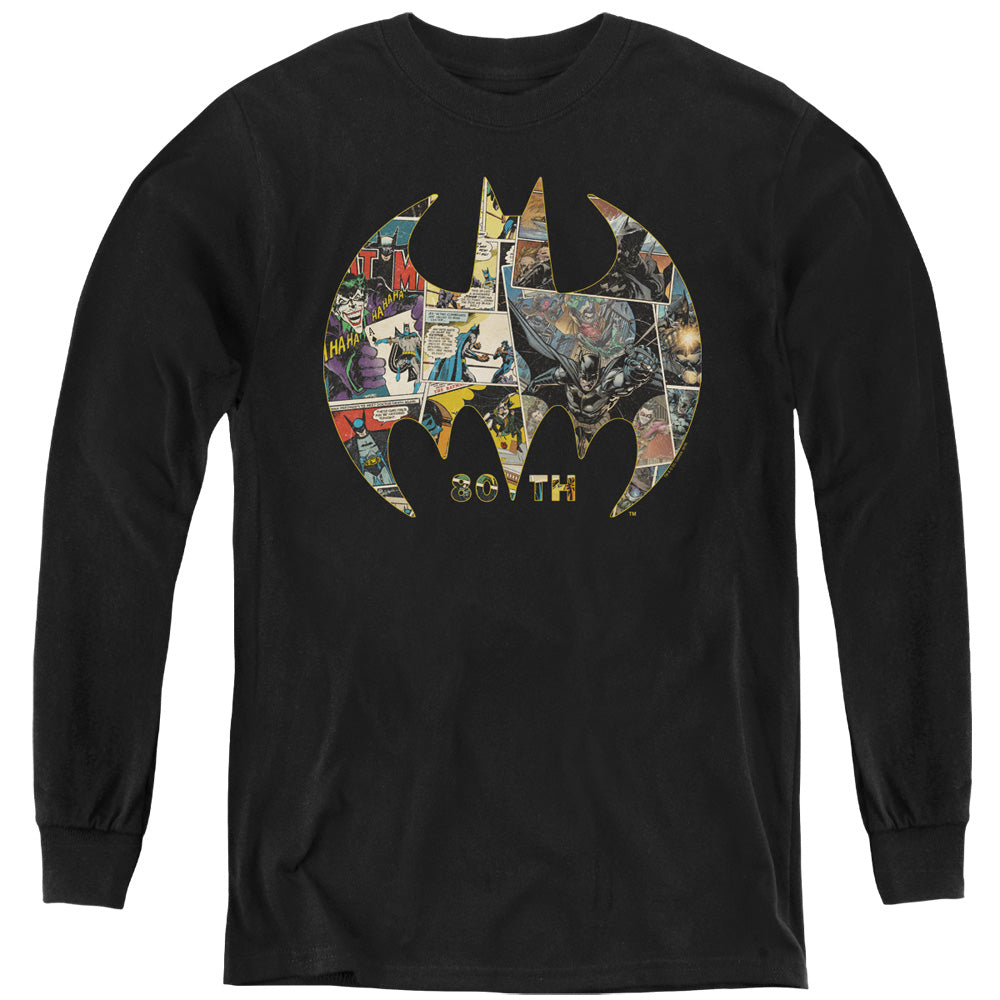 Batman Comics 80Th Shield Youth Long-Sleeve T-Shirt