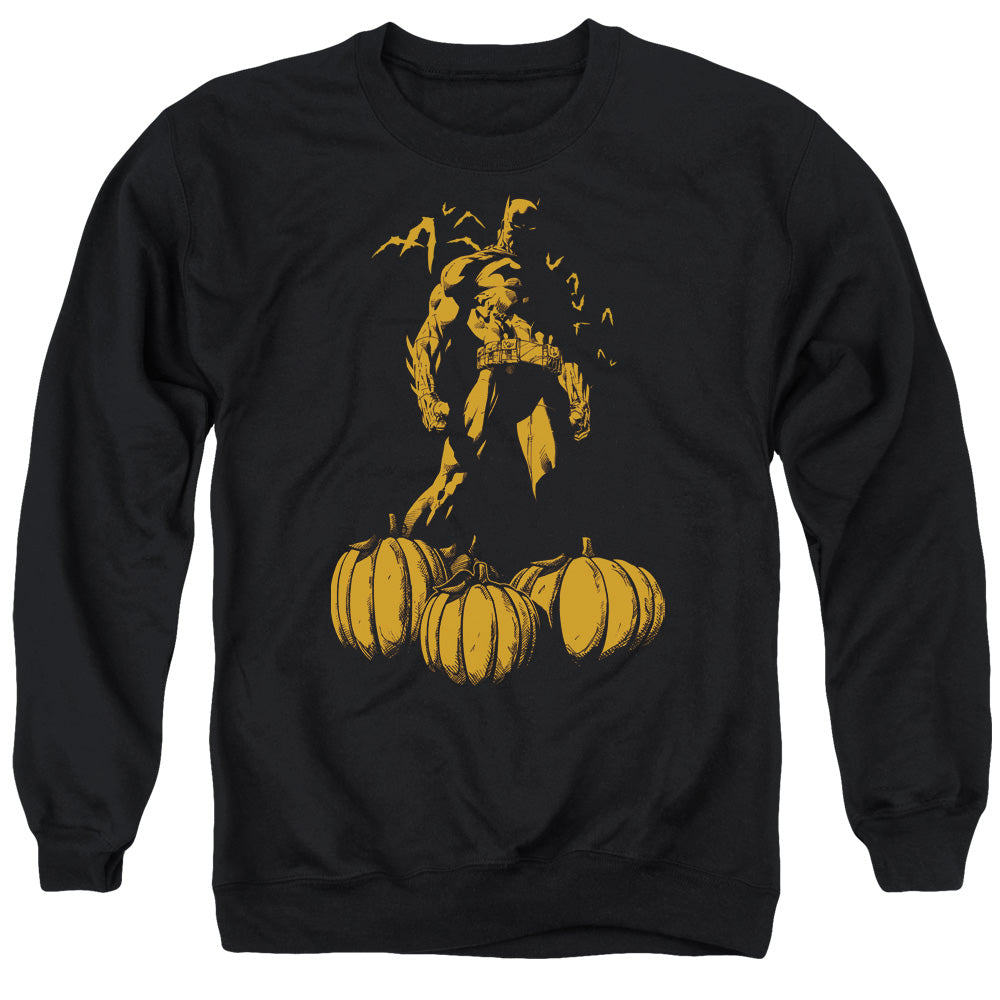 Batman Comics A Bat Among Pumpkins Men's Crewneck 50 50 Poly Long-Sleeve T-Shirt