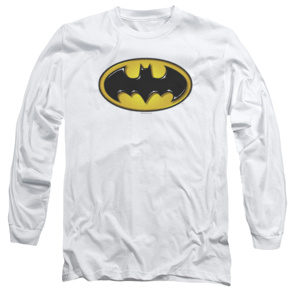 Batman Comics Airbrush Bat Symbol Men's 18/1 Cotton Long-Sleeve T-Shirt