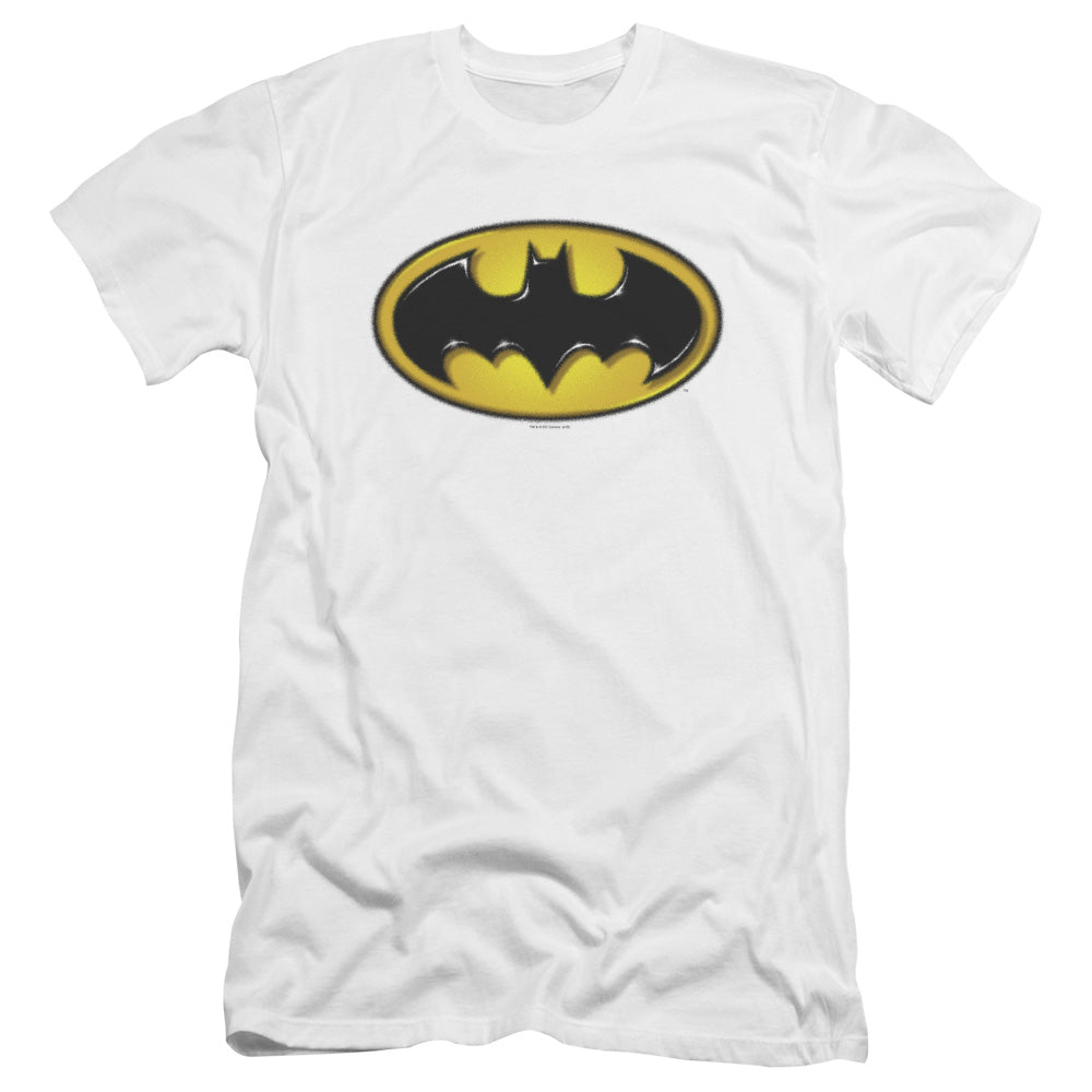 Batman Comics Airbrush Bat Symbol Men's Ultra-Soft 30/1 Cotton Slim Short-Sleeve T-Shirt