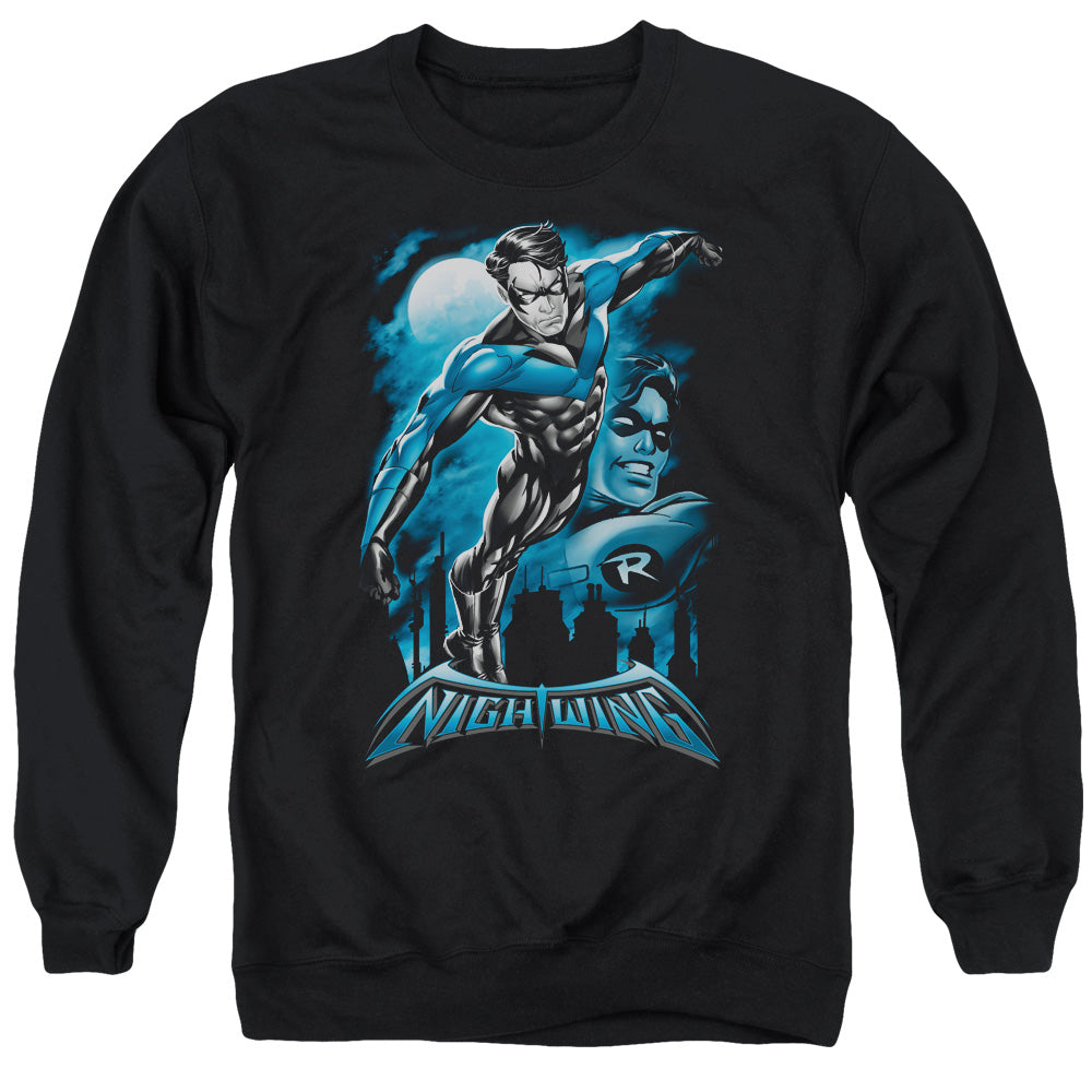 Batman Comics All Grown Up Men's Crewneck 50 50 Poly Long-Sleeve T-Shirt