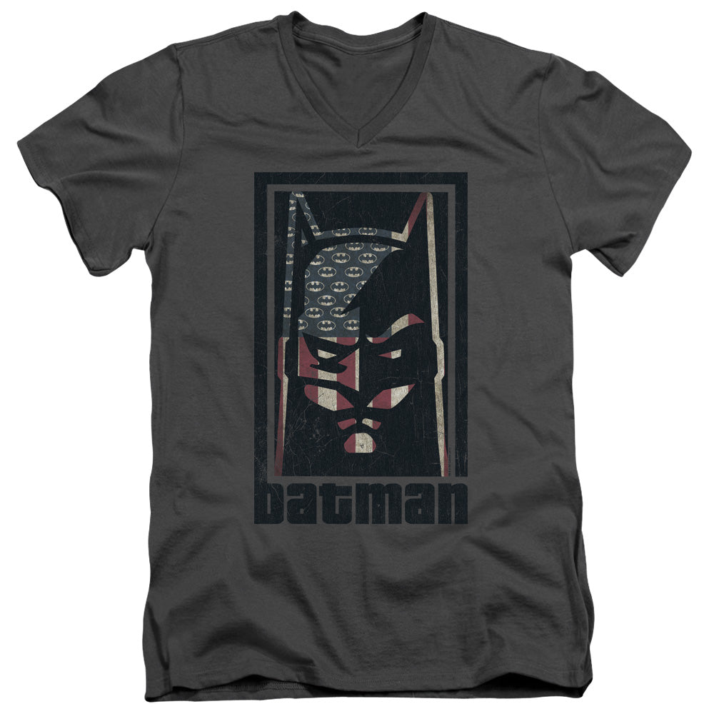 Batman Comics American Batman Men's 30/1 Cotton Slim V-Neck T-Shirt
