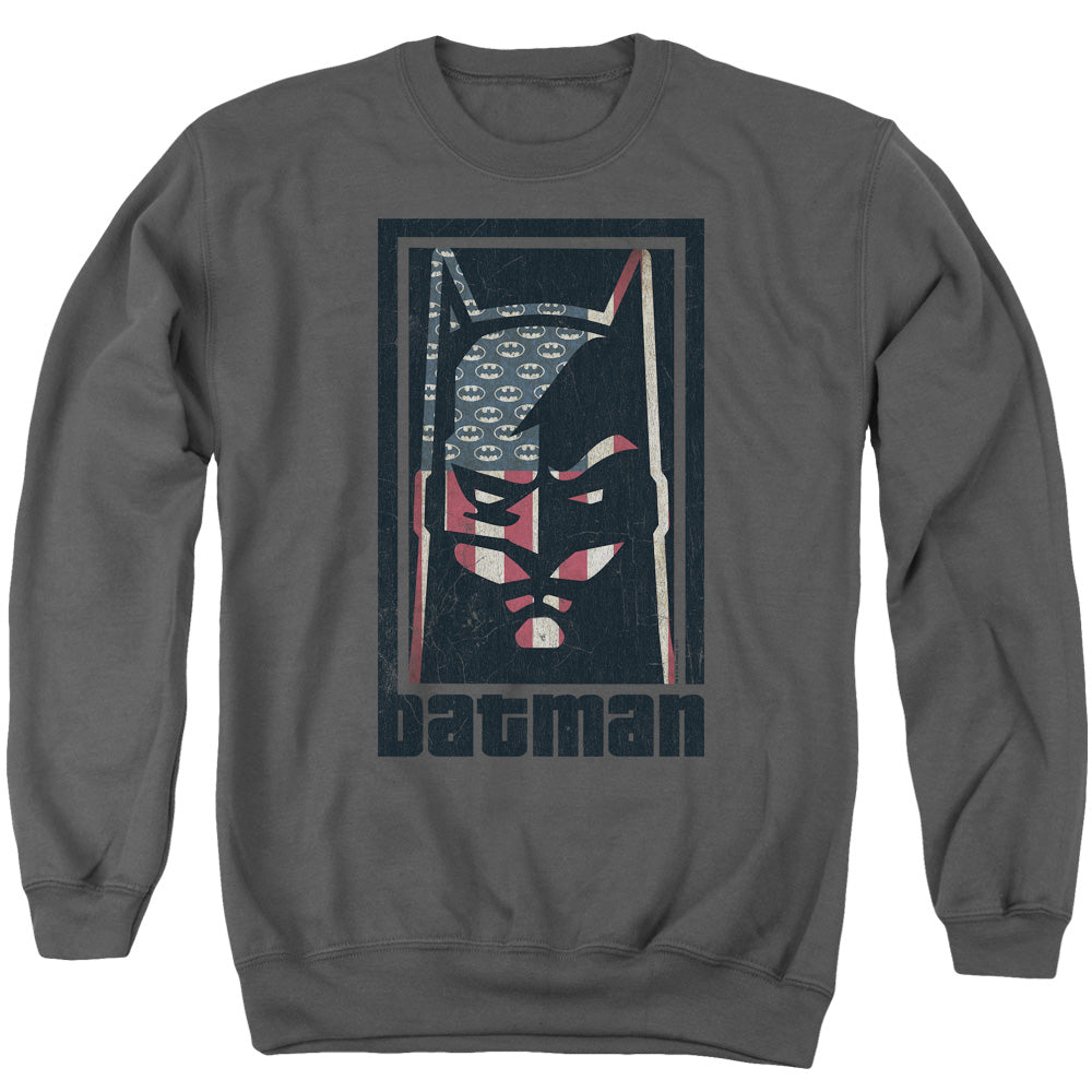 Batman Comics American Batman Men's Crewneck 50 50 Poly Long-Sleeve T-Shirt