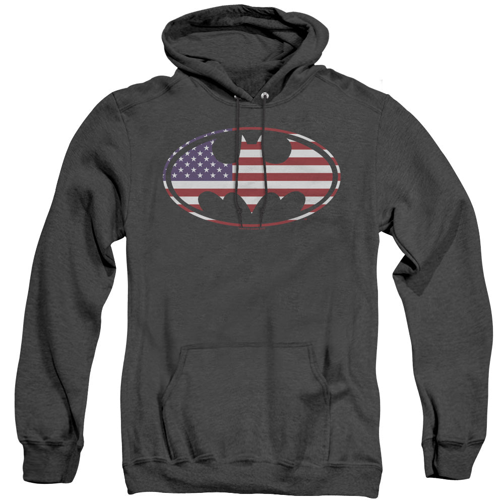 Batman Comics American Flag Oval Men's Pull-Over Hoodie