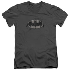 Batman Comics Arcane Bat Logo Men's 30/1 Cotton Slim V-Neck T-Shirt