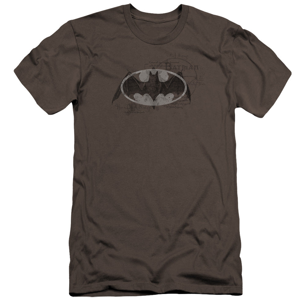 Batman Comics Arcane Bat Logo Men's Ultra-Soft 30/1 Cotton Slim Short-Sleeve T-Shirt