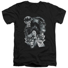 Batman Comics Archenemies Men's 30/1 Cotton Slim V-Neck T-Shirt