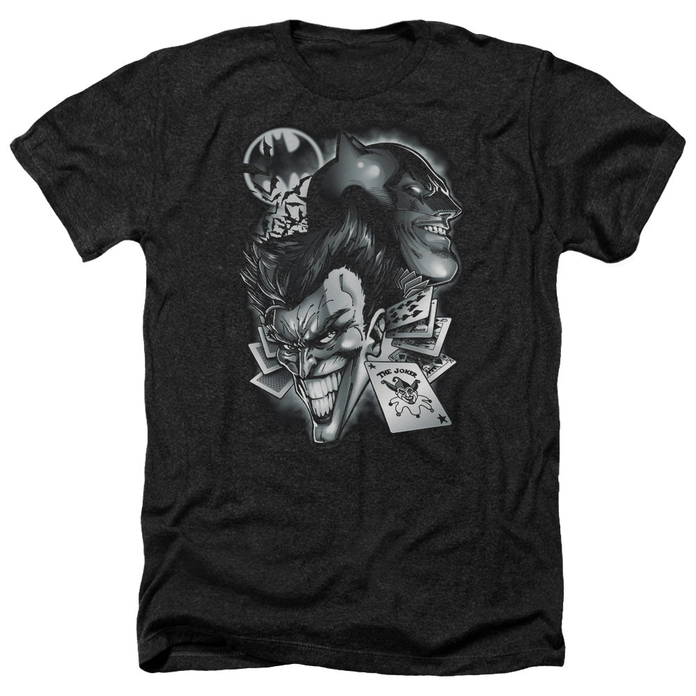 Batman Comics Archenemies Men's 30/1 Heather 60 40 Poly Short-Sleeve T-Shirt