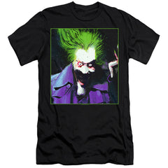 Batman Comics Arkham Asylum Joker Men's Ultra-Soft 30/1 Cotton Slim Short-Sleeve T-Shirt