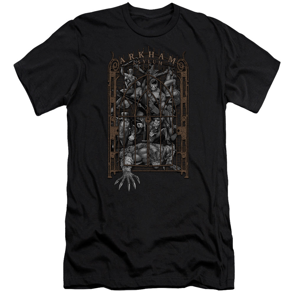 Batman Comics Arkhams Gate Men's Ultra-Soft 30/1 Cotton Slim Short-Sleeve T-Shirt