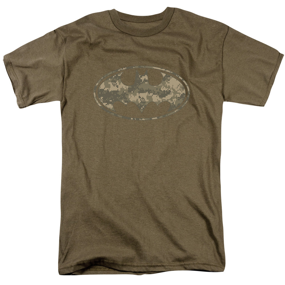 Batman Comics Army Camo Shield Men's 18/1 Cotton Short-Sleeve T-Shirt