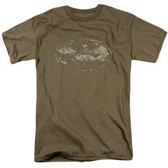 Batman Comics Army Camo Shield Men's 18/1 Cotton Short-Sleeve T-Shirt