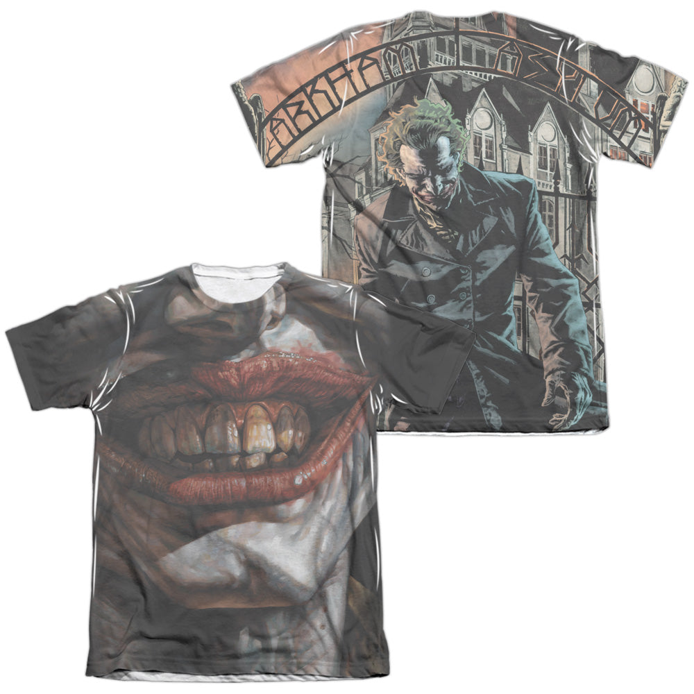 Batman Comics Asylum (Front/Back Print) Men's Regular Fit Poly Cotton Short-Sleeve T-Shirt