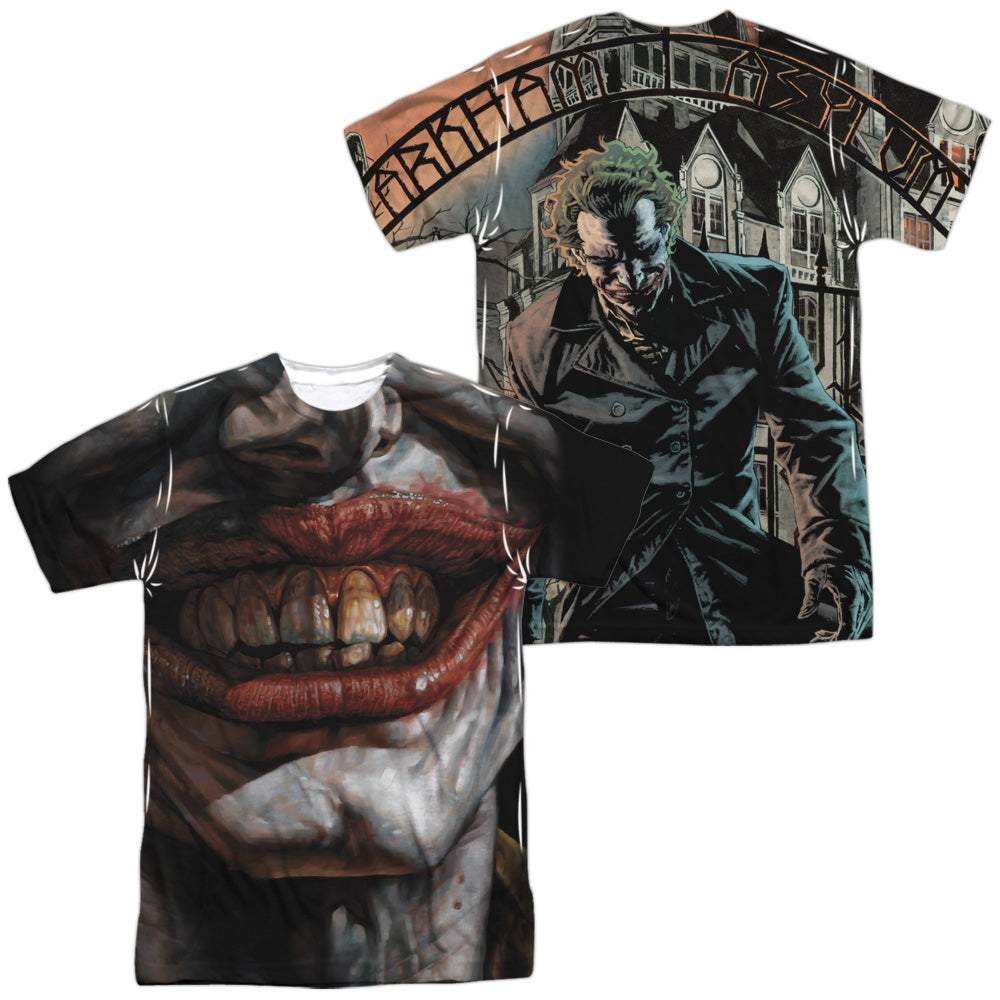Batman Comics Asylum (Front/Back Print) Men's Regular Fit Polyester Short-Sleeve T-Shirt