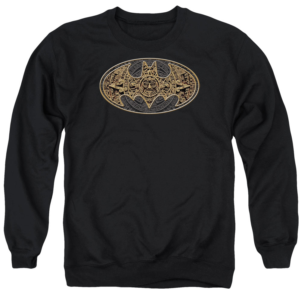 Batman Comics Aztec Bat Logo Men's Crewneck 50 50 Poly Long-Sleeve T-Shirt